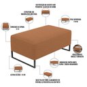 Ver imagem 3 de Puff Decorativo Sala De Estar Cléo 90cm Base De Ferro Preto W01 Bouclê Terracota - Lyam Decor
