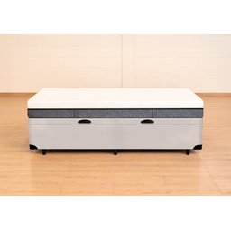 Cama Box Baú Solteirão Serenelife - Suede Bege Claro - 3
