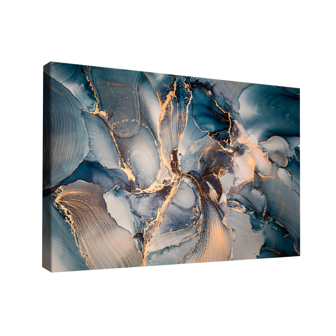 Quadro Abstrato Azul Gold -- BR ARTES