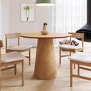 Ver imagem 4 de Mesa de Jantar Redonda 100cm Scandi 4 Lugares Lamina Natural de Madeira Mel