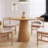 Mesa de Jantar Redonda 100cm Scandi 4 Lugares Lamina Natural de Madeira Mel - 4