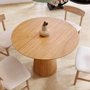 Ver imagem 5 de Mesa de Jantar Redonda 100cm Scandi 4 Lugares Lamina Natural de Madeira Mel