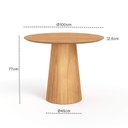 Ver imagem 6 de Mesa de Jantar Redonda 100cm Scandi 4 Lugares Lamina Natural de Madeira Mel