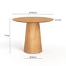 Mesa de Jantar Redonda 100cm Scandi 4 Lugares Lamina Natural de Madeira Mel - 6