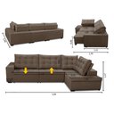 Ver imagem 2 de Sofá de Canto Retrátil e Reclinável com Molas 3,00x2,00 Ld Jacke Suede Capuccino Madelina Decor