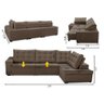 Sofá de Canto Retrátil e Reclinável com Molas 3,00x2,00 Ld Jacke Suede Capuccino Madelina Decor - 2