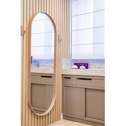 Espelho Grande Oval com Moldura em Metal Corpo Inteiro 150 X 50 Cm Bronze - 2