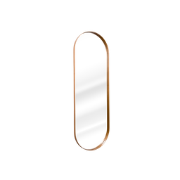 Espelho Grande Oval com Moldura em Metal Corpo Inteiro 150 X 50 Cm Bronze - 1