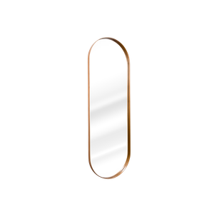Espelho Grande Oval com Moldura em Metal Corpo Inteiro 150 X 50 Cm Bronze