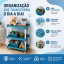 Ver imagem 7 de Organizador Infantil Azul 3 Andares Estante Porta Livros Brinquedos Cestos