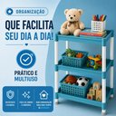 Ver imagem 6 de Organizador Infantil Azul 3 Andares Estante Porta Livros Brinquedos Cestos
