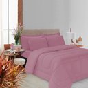 Ver imagem 1 de Kit Edredom Soft Casal Queen Toque Suave 3 Peças Rosê Casa Dona