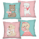 Ver imagem 1 de Kit com 4 Capas para Almofadas Decorativas Infantil Ursinhos