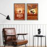 Kit Composição 2 Quadros Decorativos Cartazes rodeio 45x34cm - com Vidro:madeira Branca - 2