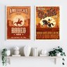 Kit Composição 2 Quadros Decorativos Cartazes rodeio 45x34cm - com Vidro:madeira Branca - 1