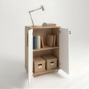 Ver imagem 5 de Balcão Multiuso 2 Portas com Chave MDF Marrom/Lamina Mel/Branco