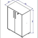 Ver imagem 3 de Balcão Multiuso 2 Portas com Chave MDF Marrom/Lamina Mel/Branco