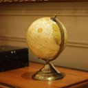 Ver imagem 4 de Globo Terrestre Decorativo Bege Metal Ouro Envelhecido Mapa
