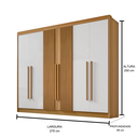 Ver imagem 4 de Guarda Roupa Casal Athos Ripado 6 Portas Cinamomo Off White