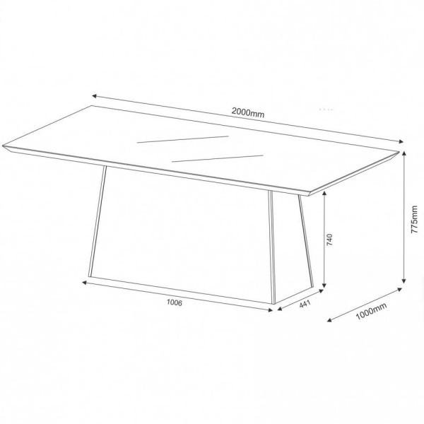 Mesa de Jantar Retangular Mj2132 - Ammo Mobili - 1