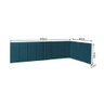 Conjunto Cabeceira Painel Estofada Com Lateral Para Cama De Solteiro Veludo Azul 0,90 X 1,88 - 2