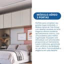 Ver imagem 5 de Módulo Aéreo para Quarto 3 Portas Elegance Canelado Branco/Niquel/Blanc