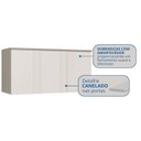 Ver imagem 4 de Módulo Aéreo para Quarto 3 Portas Elegance Canelado Branco/Niquel/Blanc