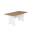 Ver imagem 2 de Mesa de Reunião Escritório 180cm X 80cm Pés Painel F5 Office Cor:macadâmia com Branco