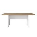Ver imagem 3 de Mesa de Reunião Escritório 180cm X 80cm Pés Painel F5 Office Cor:macadâmia com Branco