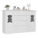 Ver imagem 2 de Cômoda Infantil 125cm 2 Portas com Vidro e 4 Gavetas Teddy Multimóveis Mp4490 Branco