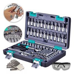 Jogo Soquete 57 Peças 1/4 Catraca Chave Allen Stels   - 1