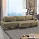 Ver imagem 2 de Conjunto Sala de Estar 1 Sofá Retrátil Modulado 372cm e 1 Poltrona Santiago Bouclê Castor G89 - Gran