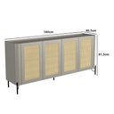 Ver imagem 2 de Aparador Buffet Porta Sextavada 180cm Pés Metal 100% Mdf Cor:grigio com Preto