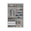 Ver imagem 4 de Guarda-Roupa Solteiro 100% MDF BP 2 Portas 2 Gavetas Liege Branco