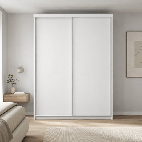 Guarda-Roupa Solteiro 100% MDF BP 2 Portas 2 Gavetas Liege Branco