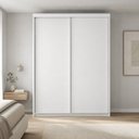 Ver imagem 1 de Guarda-Roupa Solteiro 100% MDF BP 2 Portas 2 Gavetas Liege Branco