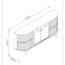 Ver imagem 5 de Conjunto Buffet Mônaco Cristaleira Moss com Porta em MDF Curvo em LED Cumaru/Opala