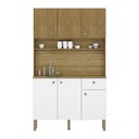 Ver imagem 1 de Armário de Cozinha Compacta 6 Portas e 1 Gaveta 111cm Veneza Ripado Freijó/supremo - Pallazio