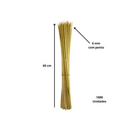 Espetos de Bambu Mossô 60cm X 6mm C/1000un Nc Caieiras - 2