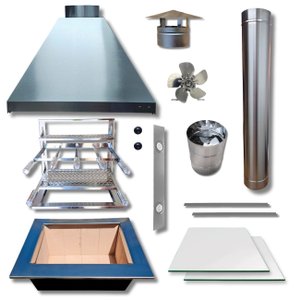 Kit Churrasqueira Completa Coifa Inox 80x60 e Braseiro 50x40