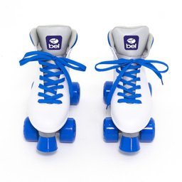 Patins Quad Retro Basic 4 Rodas Branco e Azul Bel - 37 - 8