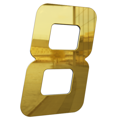 Número 130mm Garbo Font - Ouro Espelhado - Metalmidia 8