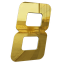 Ver imagem 1 de Número 130mm Garbo Font - Ouro Espelhado - Metalmidia 8