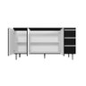 Balcão Gabinete para Pia Andreia sem Tampo 150cm 3 Portas 3 Gavetas Preto - 5