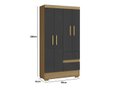 Ver imagem 3 de Guarda Roupa Coimbra 4 Portas 2 Gavetas Atacama Grafite - Aramóveis