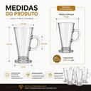 Ver mais imagens de Kit 6 Xícaras de Vidro 245ml com Alça para Café Cappuccino