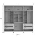 Ver imagem 5 de Guarda Roupa Casal 100% MDF 6 Portas com Espelho 4 Gavetas 235x250 cm Cinza Casamia