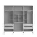 Ver imagem 4 de Guarda Roupa Casal 100% MDF 6 Portas com Espelho 4 Gavetas 235x250 cm Cinza Casamia