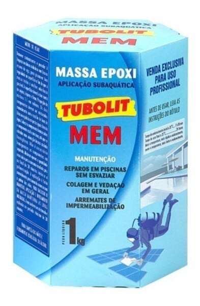 Massa Epoxi Tubolit Mem - 1kg Cola Azulejo Piscina - 1