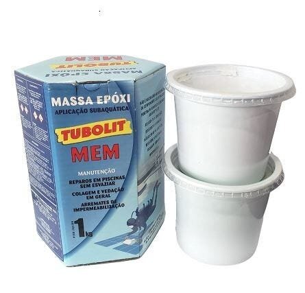 Massa Epoxi Tubolit Mem - 1kg Cola Azulejo Piscina - 2